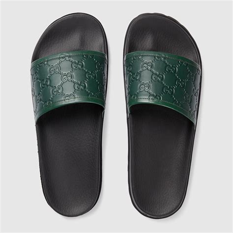 mens gucci slides on feet|gucci inspired men's slides.